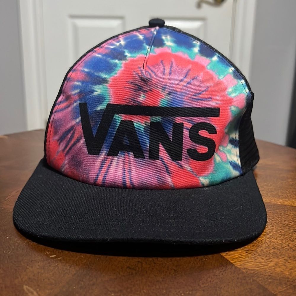🔥🔥 VANS Tie-Dye SnapBack Hat Foam Front - Mesh Back - Excellent Condition